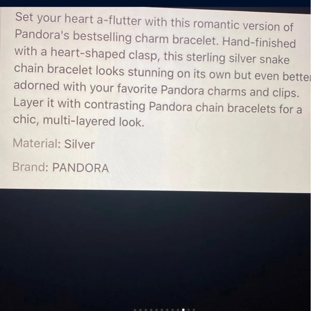 Pandora Moments Heart Clasp Snake Chain Bracelet - Picture 10 of 12